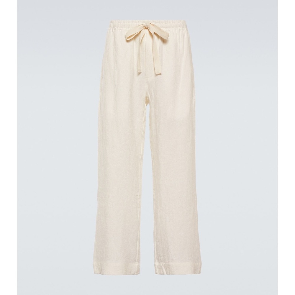 Commas Ssense Wide Leg Linen Men's Trousers Off White Size Small New With‎ Tags